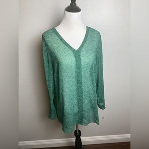 CAbi #5208 Long Sleeve Semi-Sheer Blouse